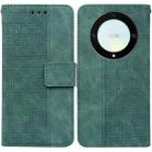 For Honor X9a Geometric Embossed Leather Phone Case(Green) - 1