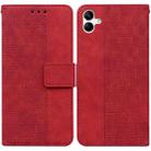 For Samsung Galaxy A04e / F04 / M04 Geometric Embossed Leather Phone Case(Red) - 1