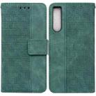 For Sony Xperia 10 IV 2023 Geometric Embossed Leather Phone Case(Green) - 1