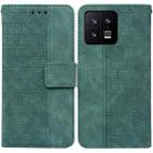 For Xiaomi 13 5G Geometric Embossed Leather Phone Case(Green) - 1