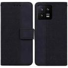 For Xiaomi 13 5G Geometric Embossed Leather Phone Case(Black) - 1