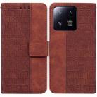 For Xiaomi 13 Pro Geometric Embossed Leather Phone Case(Brown) - 1