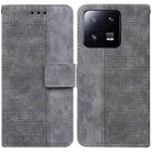 For Xiaomi 13 Pro Geometric Embossed Leather Phone Case(Grey) - 1