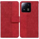 For Xiaomi 13 Pro Geometric Embossed Leather Phone Case(Red) - 1