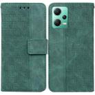 For Xiaomi Redmi Note 12 5G Geometric Embossed Leather Phone Case(Green) - 1