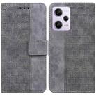 For Xiaomi Redmi Note 12 Pro 5G Geometric Embossed Leather Phone Case(Grey) - 1
