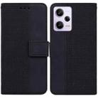 For Xiaomi Redmi Note 12 Pro 5G Geometric Embossed Leather Phone Case(Black) - 1