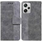 For Xiaomi Redmi Note 12 Pro+ Geometric Embossed Leather Phone Case(Grey) - 1