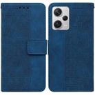 For Xiaomi Redmi Note 12 Pro+ Geometric Embossed Leather Phone Case(Blue) - 1