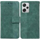 For Xiaomi Redmi Note 12 Pro+ Geometric Embossed Leather Phone Case(Green) - 1