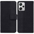 For Xiaomi Redmi Note 12 Pro+ Geometric Embossed Leather Phone Case(Black) - 1