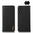 For Honor X5 KHAZNEH Nappa Top Layer Cowhide Leather Phone Case(Black) - 1