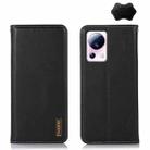 For Xiaomi 13 Lite / Civi 2 KHAZNEH Nappa Top Layer Cowhide Leather Phone Case(Black) - 1