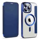 For iPhone 14 Pro Max MagSafe Magnetic RFID Anti-theft Leather Phone Case(Royal Blue) - 1