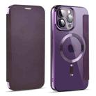 For iPhone 14 Pro MagSafe Magnetic RFID Anti-theft Leather Phone Case(Dark Purple) - 1