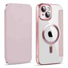 For iPhone 13 MagSafe Magnetic RFID Anti-theft Leather Phone Case(Pink) - 1