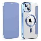 For iPhone 13 MagSafe Magnetic RFID Anti-theft Leather Phone Case(Sierra Blue) - 1