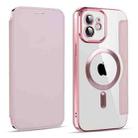 For iPhone 12 MagSafe Magnetic RFID Anti-theft Leather Phone Case(Pink) - 1