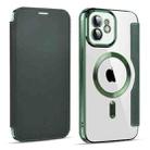 For iPhone 11 MagSafe Magnetic RFID Anti-theft Leather Phone Case(Dark Green) - 1