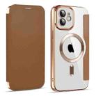 For iPhone 11 MagSafe Magnetic RFID Anti-theft Leather Phone Case(Brown) - 1
