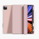 For iPad 12.9 WiWU Skin Feel TPU Smart Tablet Case with Pen Slot(Pink) - 1