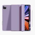 For iPad 12.9 WiWU Skin Feel TPU Smart Tablet Case with Pen Slot(Light Purple) - 1