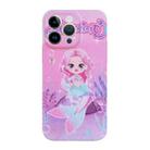 For iPhone 14 Plus Stereo Vision Pattern PC Phone Case(Pink Mermaid) - 1