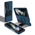 For Samsung Galaxy Z Fold3 5G Three-dimensional Folding Holder PC Phone Case(Blue) - 1