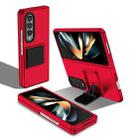 For Samsung Galaxy Z Fold4 5G Three-dimensional Folding Holder PC Phone Case(Red) - 1