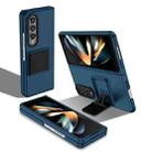 For Samsung Galaxy Z Fold4 5G Three-dimensional Folding Holder PC Phone Case(Blue) - 1