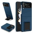 For Samsung Galaxy Z Flip4 5G Three-dimensional Folding Holder PC Phone Case(Blue) - 1