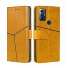 For Motorola Moto G Play 2023 Geometric Stitching Horizontal Flip Leather Phone Case(Yellow) - 1