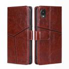 For Kyocera Digno BX2-Digno SX2-A101KC Geometric Stitching Horizontal Flip Leather Phone Case(Dark Brown) - 1