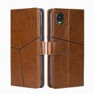 For Kyocera Digno BX2-Digno SX2-A101KC Geometric Stitching Horizontal Flip Leather Phone Case(Light Brown) - 1