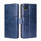 For Kyocera Digno BX2-Digno SX2-A101KC Geometric Stitching Horizontal Flip Leather Phone Case(Blue) - 1