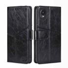 For Kyocera Digno BX2-Digno SX2-A101KC Geometric Stitching Horizontal Flip Leather Phone Case(Black) - 1