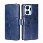 For Honor X7A Geometric Stitching Horizontal Flip Leather Phone Case(Blue) - 1