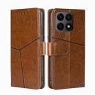 For Honor X8A Geometric Stitching Horizontal Flip Leather Phone Case(Light Brown) - 1