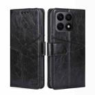 For Honor X8A Geometric Stitching Horizontal Flip Leather Phone Case(Black) - 1