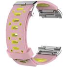 For Fitbit Ionic Two-tone Silicone  Watch Band with Buckle & Connector(Pink + Yellow) - 1