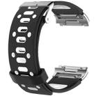 For Fitbit Ionic Two-tone Silicone  Watch Band with Buckle & Connector(Black + White) - 1