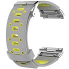 For Fitbit Ionic Two-tone Silicone  Watch Band with Buckle & Connector(Grey + Yellow) - 1