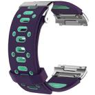 For Fitbit Ionic Two-tone Silicone  Watch Band with Buckle & Connector(Purple + Green) - 1
