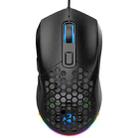 HXSJ X300 7200DPI RGB Backlight Interchangeable Back Cover Hole Gaming Wired Mouse(Black) - 1