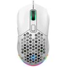 HXSJ X300 7200DPI RGB Backlight Interchangeable Back Cover Hole Gaming Wired Mouse(White) - 1