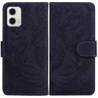 For Motorola Moto G73 Tiger Embossing Pattern Leather Phone Case(Black) - 1