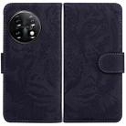 For OnePlus 11 Tiger Embossing Pattern Leather Phone Case(Black) - 1