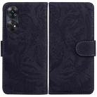 For OPPO Reno8 T 4G Tiger Embossing Pattern Leather Phone Case(Black) - 1