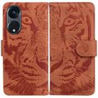 For OPPO Reno8 T 5G / A1 Pro 5G Tiger Embossing Pattern Leather Phone Case(Brown) - 1