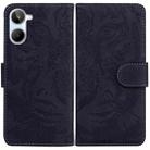 For Realme 10 4G Tiger Embossing Pattern Leather Phone Case(Black) - 1